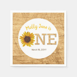 Guardanapo De Papel Rústico primeiro aniversario de girassol Boho Wate