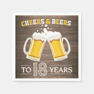 Guardanapo De Papel Rústicos Saúde e Cervejas para 18 anos Napkins