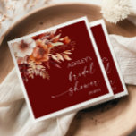 Guardanapo De Papel Rusty Burgundy Marrom Floral Flores Chá de Noiva<br><div class="desc">Estas são Guardanapos Rusty Burgundy Marrom Floral Flores para Chá de Noiva!</div>