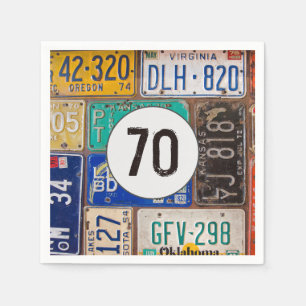 Guardanapo De Papel Rusty Licate Plate 70 Birthday Napkins