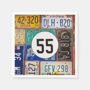 Guardanapo De Papel Rusty License Plate 55. Aniversário Napkins