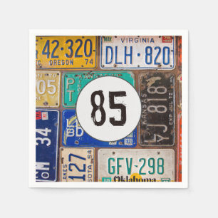 Guardanapo De Papel Rusty License Plate 85º Aniversário Napkins