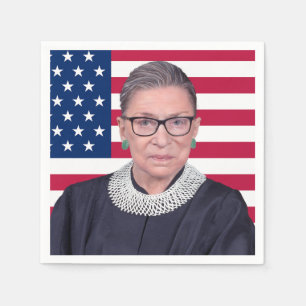 Guardanapo De Papel Ruth Bader Ginsburg com a bandeira dos EUA