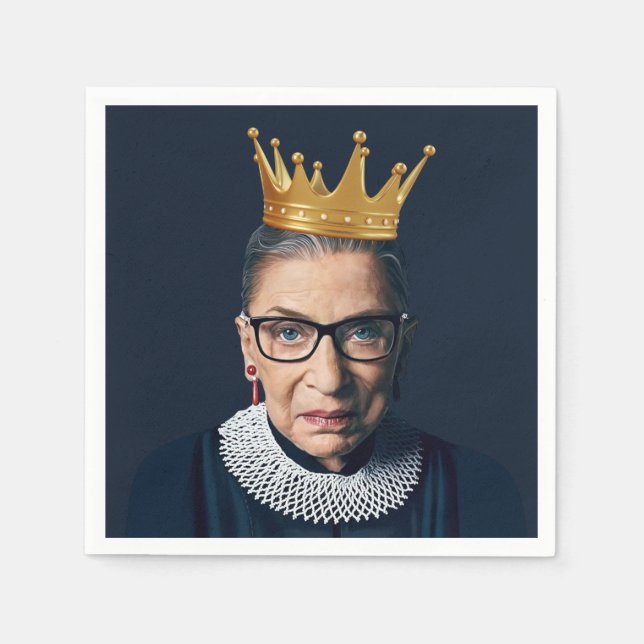 Guardanapo De Papel Ruth Bader Ginsburg com Coroa Dourada (Frente)
