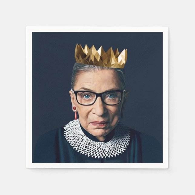 Guardanapo De Papel Ruth Bader Ginsburg com Coroa Dourada   (Frente)