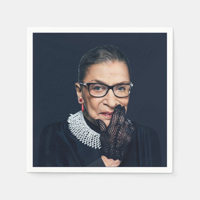 Guardanapo De Papel Ruth Bader Ginsburg com Luvas (Frente)