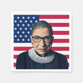 Guardanapo De Papel Ruth Bader Ginsburg e bandeira dos EUA