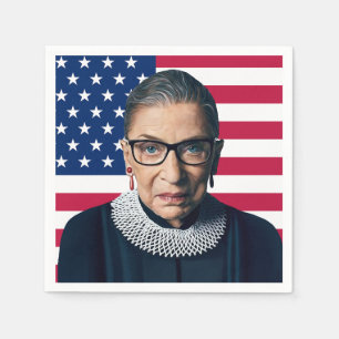 Guardanapo De Papel Ruth Bader Ginsburg e bandeira dos EUA