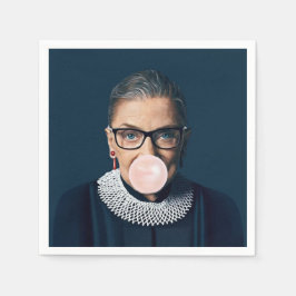Guardanapo De Papel Ruth Bader Ginsburg Soprando Chiclete Rosa