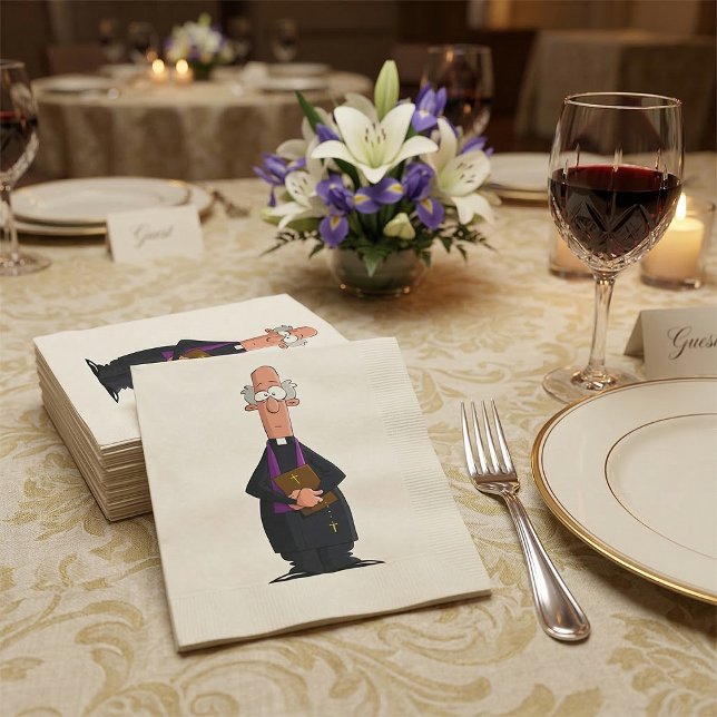 Guardanapo De Papel Sacerdote com Bíblia IFunny Clergacter (Criador carregado)