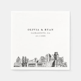 Guardanapo De Papel Sacramento Skyline Wedktail Napkin