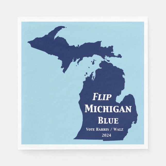 Guardanapo De Papel Sacudir Michigan Blue em 2024 (Frente)