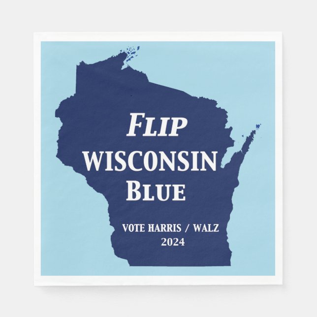 Guardanapo De Papel Sacudir Wisconsin Blue em 2024 (Frente)