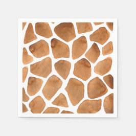Guardanapo De Papel Safari Africano | Padrão de Girafa em Aquarela