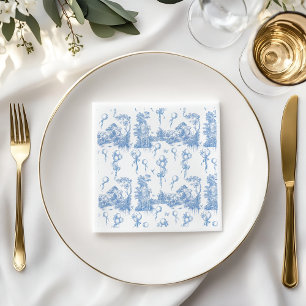 Guardanapo De Papel Safari Animal Dusty Blue Toile Baby Boy Chá