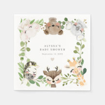 Safari Animals Baby Shower Party Paper Napkins
