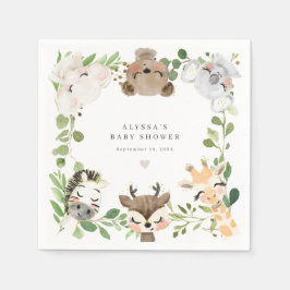 Guardanapo De Papel Safari Animals Baby Shower Party Paper Napkins