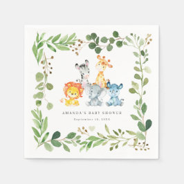 Guardanapo De Papel Safari Animals Baby Shower Party Paper Napkins