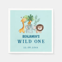 Guardanapo De Papel Safari Animals Tropical Jungle Wild One Birthday
