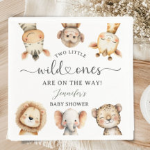 Safari de Fera Bebê Gêmeos Chás de Bebê