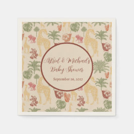 Guardanapo De Papel Safari Giraffe e Chá de fraldas Floral