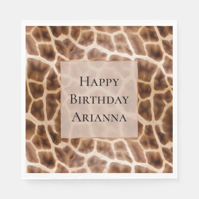 Guardanapo De Papel Safari Giraffe Impressão (Frente)