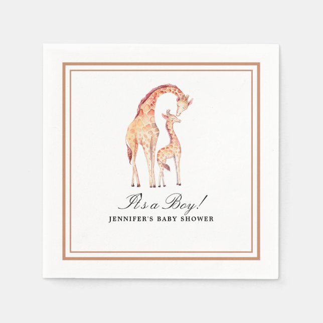 Guardanapo De Papel Safari Giraffe Watercolor Paper (Frente)