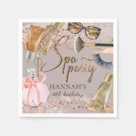 Guardanapo De Papel Safari Glitter Spa Birthday