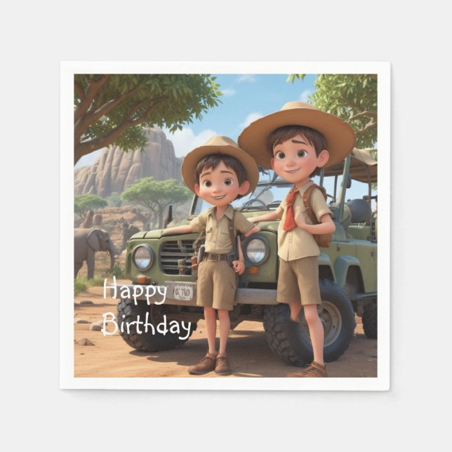 Guardanapo De Papel Safari infantil (Frente)