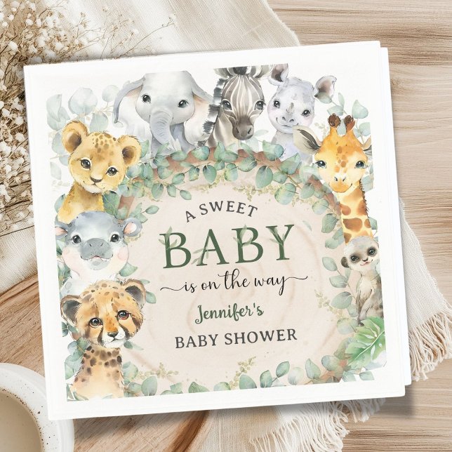 Guardanapo De Papel Safari Jungle Animals Baby Shower Tropical (Criador carregado)