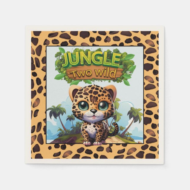 Guardanapo De Papel Safari Jungle Cat Dois Selvagens Selvagens 🐆 (Frente)