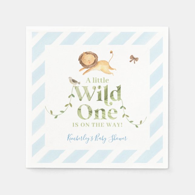 Guardanapo De Papel Safari Jungle Chá de fraldas para Menina ou Nap de (Frente)