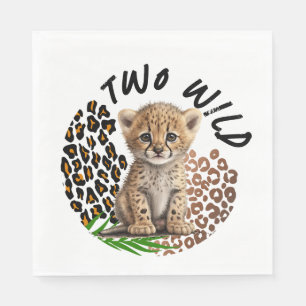 Guardanapo De Papel Safari Leopard Aniversário Selvagem Um Dois Partid