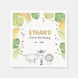 Guardanapo De Papel Safari Paper Napkins Zoo Selva Selvagem Menino