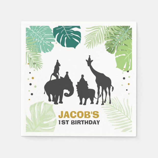 Guardanapo De Papel Safari Paper Napkins Zoo Selva Selvagem Selvagem P (Frente)