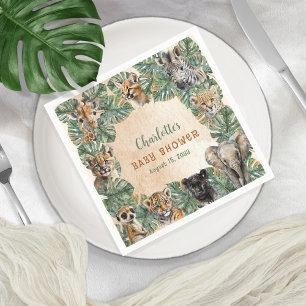 Guardanapo De Papel Safari Selva Selvagem Animais Selvagens Chá de fra