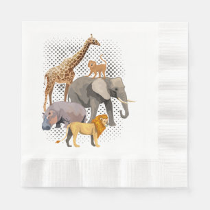 Guardanapo De Papel Safari Squad African Safari Animal Engraçado Zoo A
