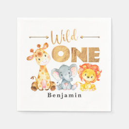 Guardanapo De Papel Safari Wild One Birthday Napkins