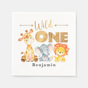 Guardanapo De Papel Safari Wild One Birthday Napkins