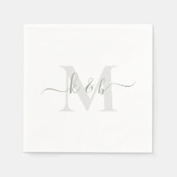Sage & Cinza Monograma Swash Script White Coctail