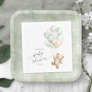 Guardanapo De Papel Sage Green Balloons, Bearesperar Sexo Neutro