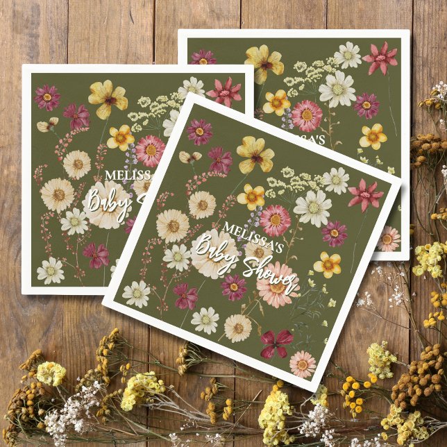 Guardanapo De Papel Sage Green Boho wilflower (Criador carregado)