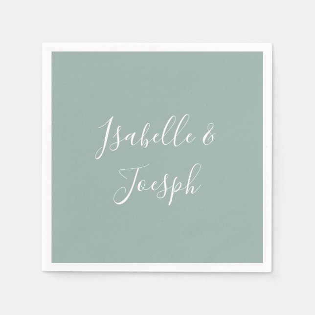 Guardanapo De Papel Sage Green | Casamento de Nápoles (Frente)