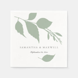 Guardanapo De Papel Sage Green deixa coquetel personalizado Napkins