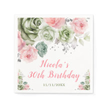 Sage Green e Pink Floral Birday