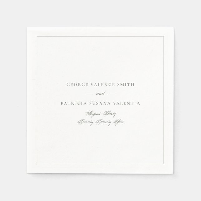 Guardanapo De Papel Sage Green Elegant Calliografia Enquadrada Casamen (Frente)