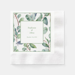 Guardanapo De Papel Sage Green Eucalyptus Greenery Art Casamento Simpl