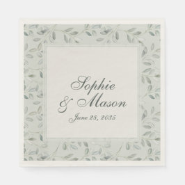 Guardanapo De Papel Sage Green Eucalyptus Wedding Napkin
