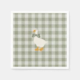 Guardanapo De Papel Sage Green Gingham Buffalo Check Baby Shower Linen