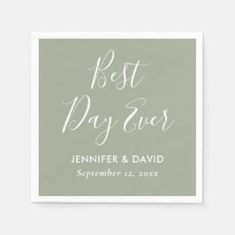 Guardanapo De Papel Sage Green Modern Script Wedding